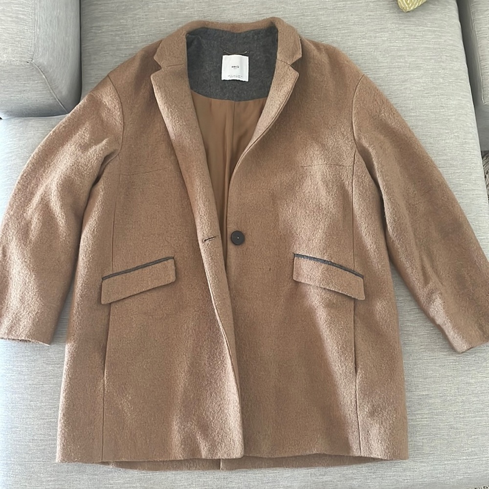Mango Oversized Wool Camel Coat
